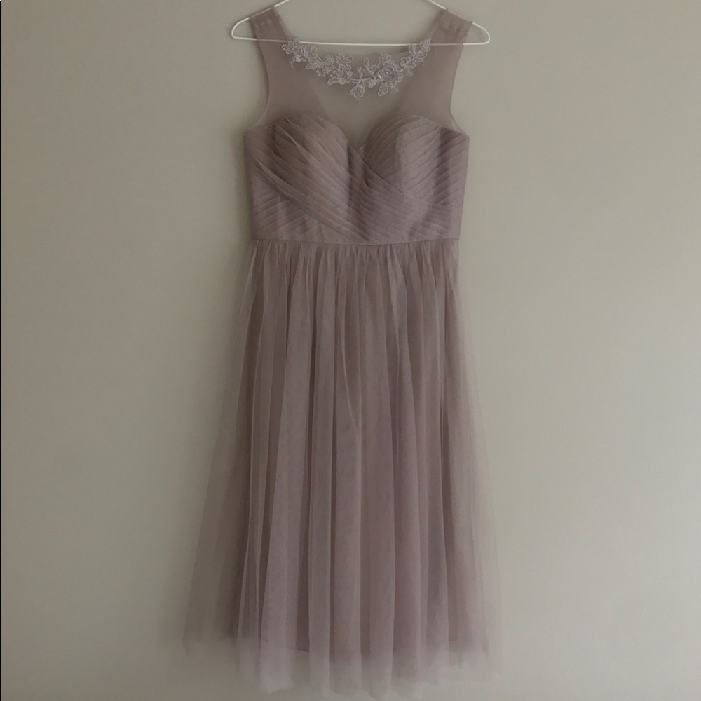 BHLDN Jenny Yoo Chloe Dress in Mink Grey - Picture 5 of 8